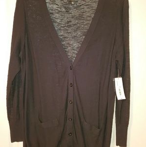 1X Black cardigan long sleeve